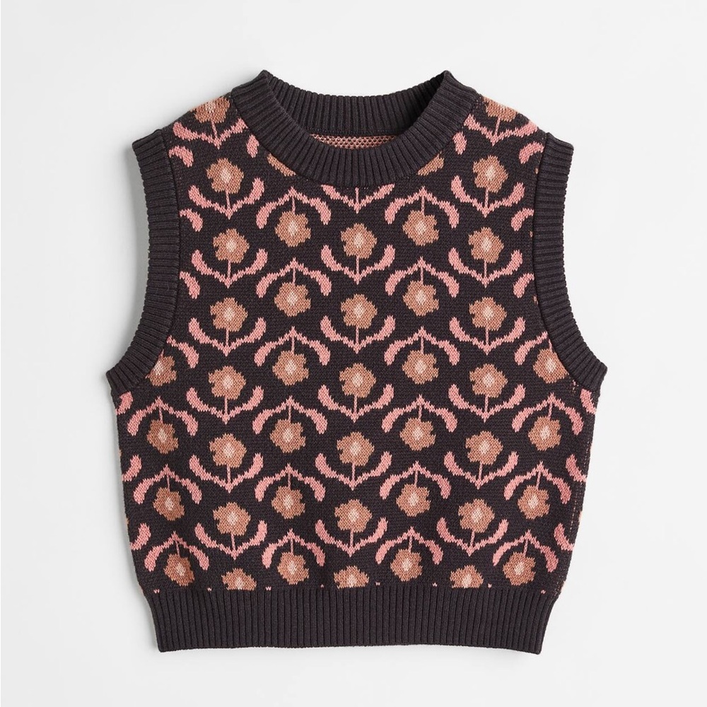 H&M Kids Sweater Vest - Black, Pink, and Brown